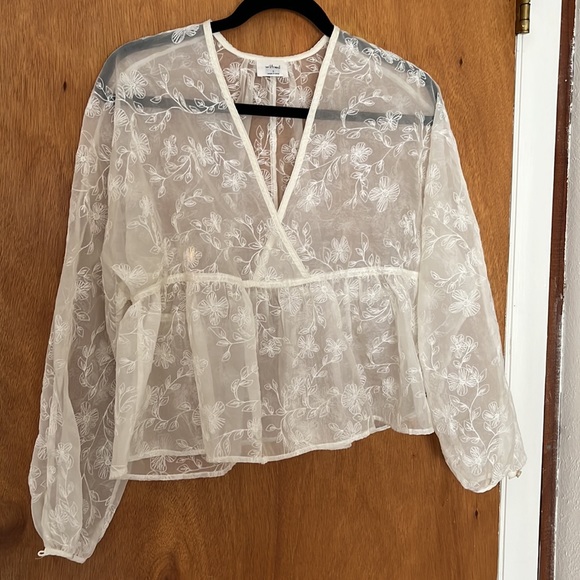 Aritzia Wilfred sheer blouse - Picture 2 of 3
